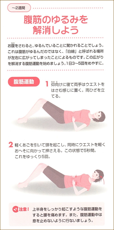 産後の腹筋運動1