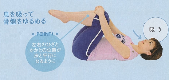 息を吸って骨盤を緩める