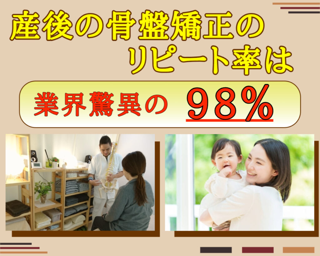 産後の骨盤矯正の高いリピート率