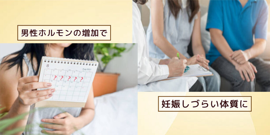 男性ホルモンの増加で妊娠しづらい