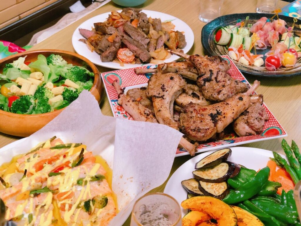 高カロリーな食事