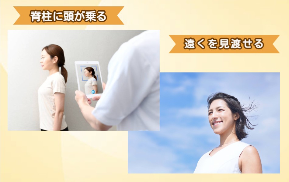 肩に頭が乗る、遠くを見渡せる