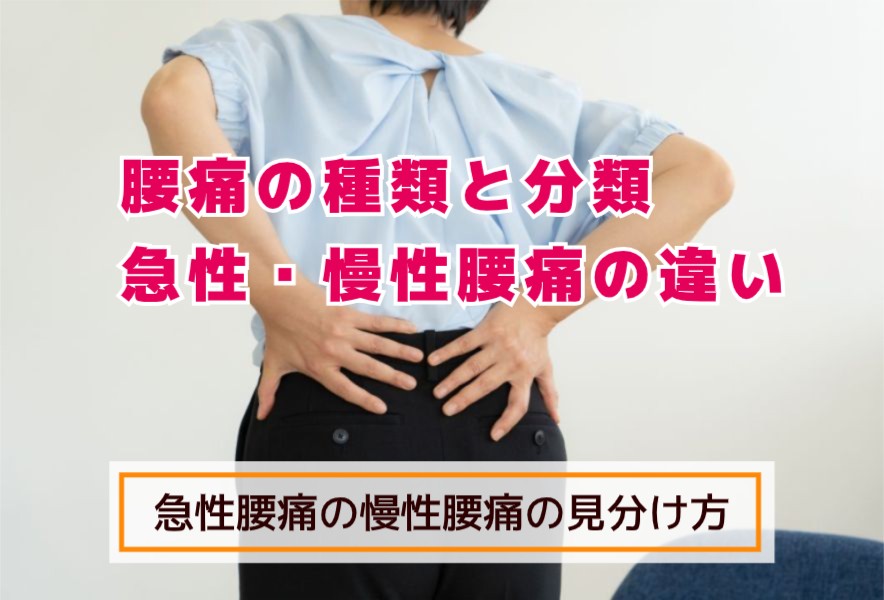 腰痛の種類と分類|急性・慢性腰痛の違い 急性腰痛の慢性腰痛の見分け方