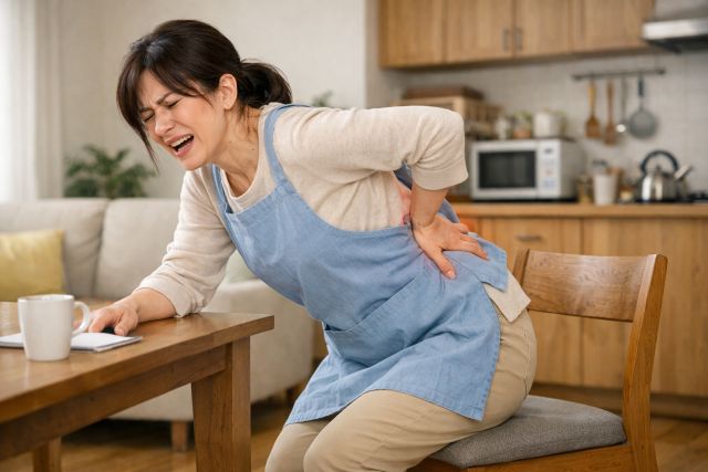 椅子から立つときにギックリ腰になった主婦