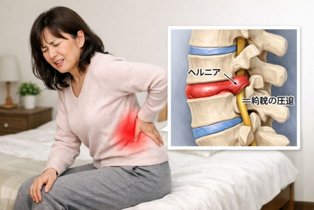 腰椎ヘルニアの女性