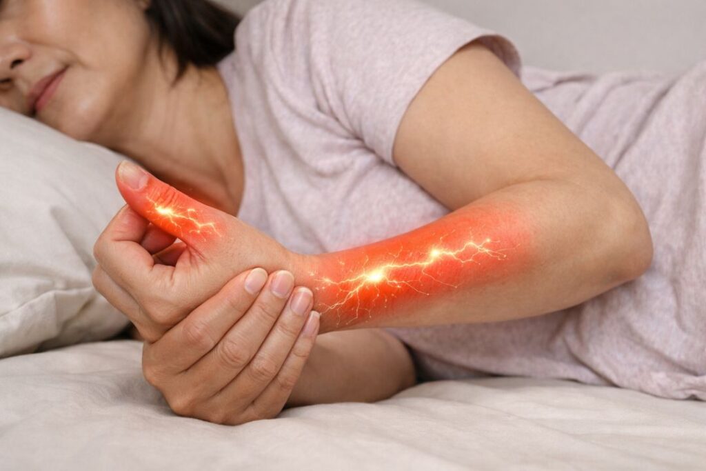 頚椎ヘルニアの女性