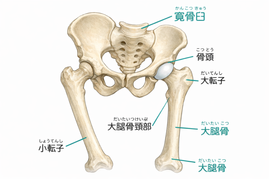 骨盤は「受け皿」股関節は「回転軸」