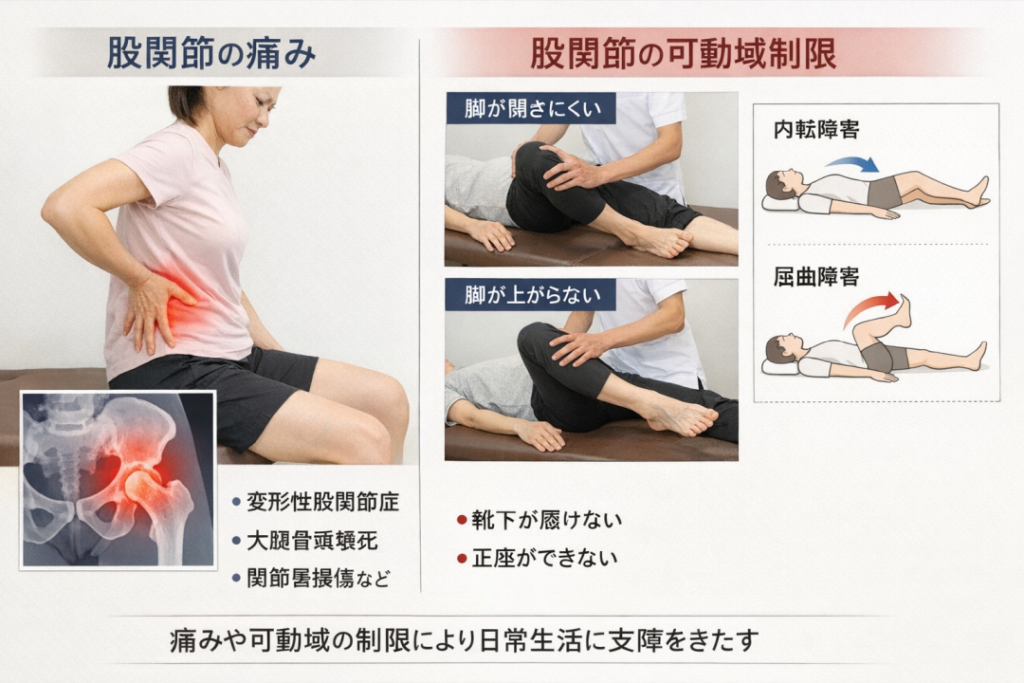 骨盤と股関節の関係が悪くなると？股関節の痛み・
