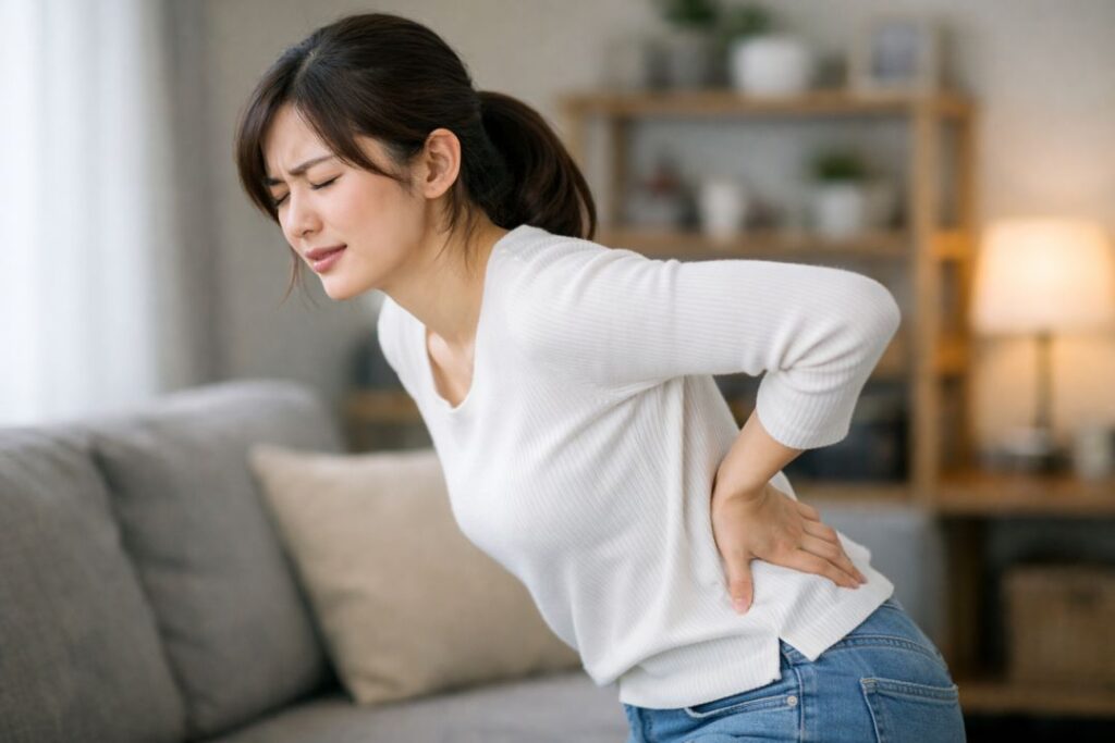 腰痛の女性