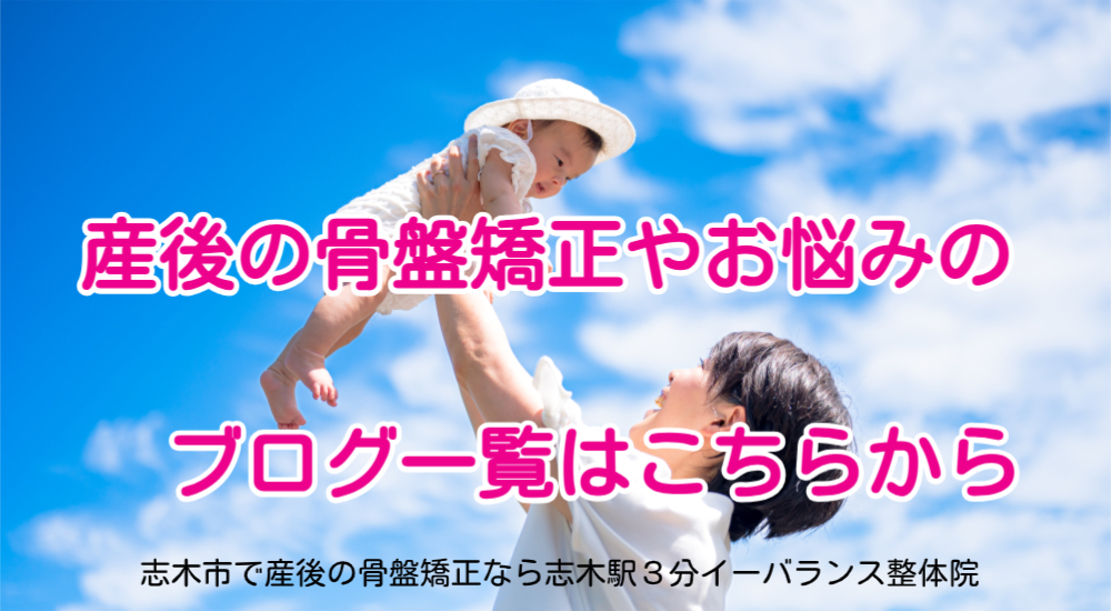 産後の骨盤矯正やお悩みのブログ一覧はこちらから志木市で産後の骨盤矯正なら志木駅3分イーバランス整体院