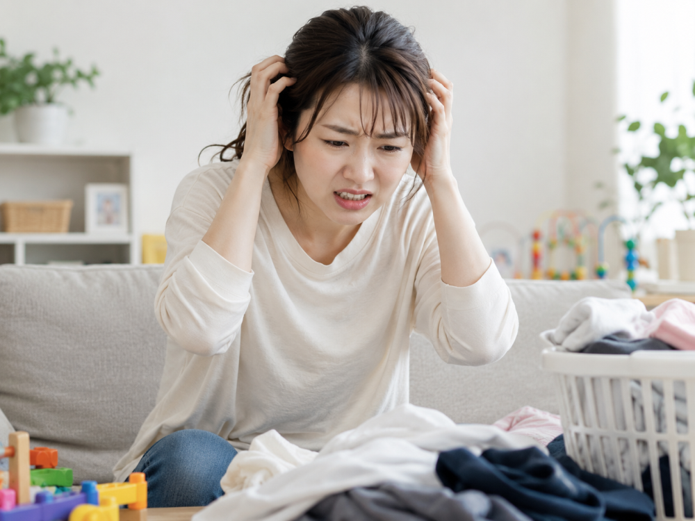 育児で自律神経のバランスが乱れイライラしている産後ママ