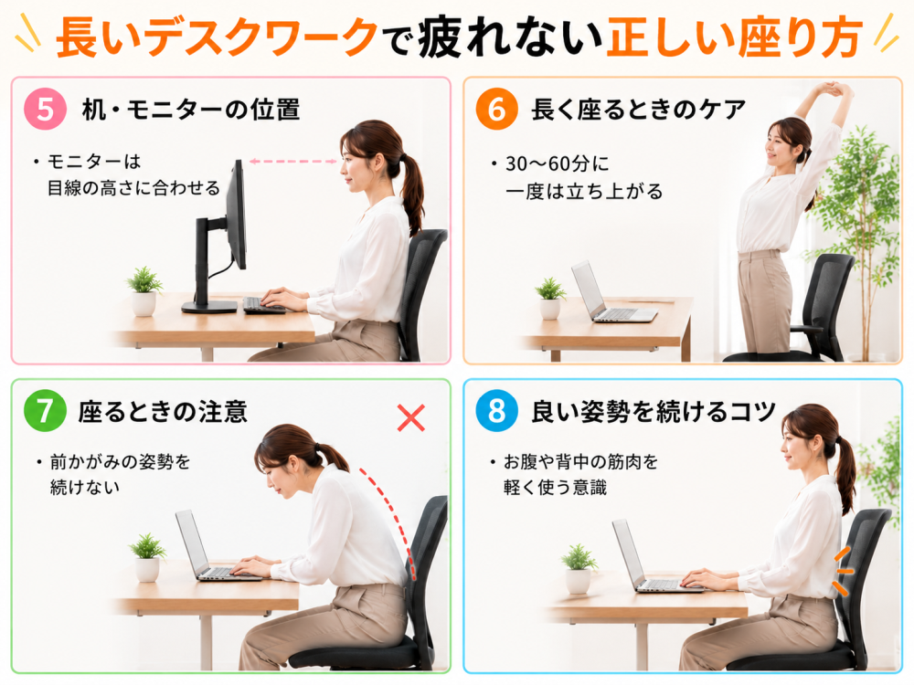 猫背で肩と首に負担がかかる理由①頭は意外と重たいもの②頭が前に出るほど負担は増える③首と肩の筋肉がずっと緊張④肩こりだけでは終わらないことも