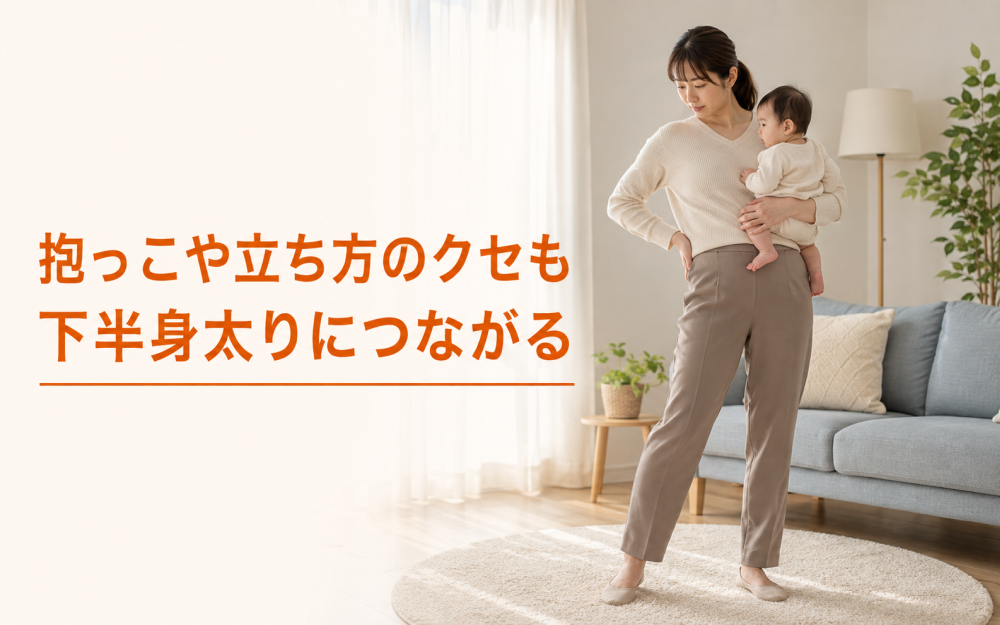 抱っこや立ち方のクセも下半身太りにつながる