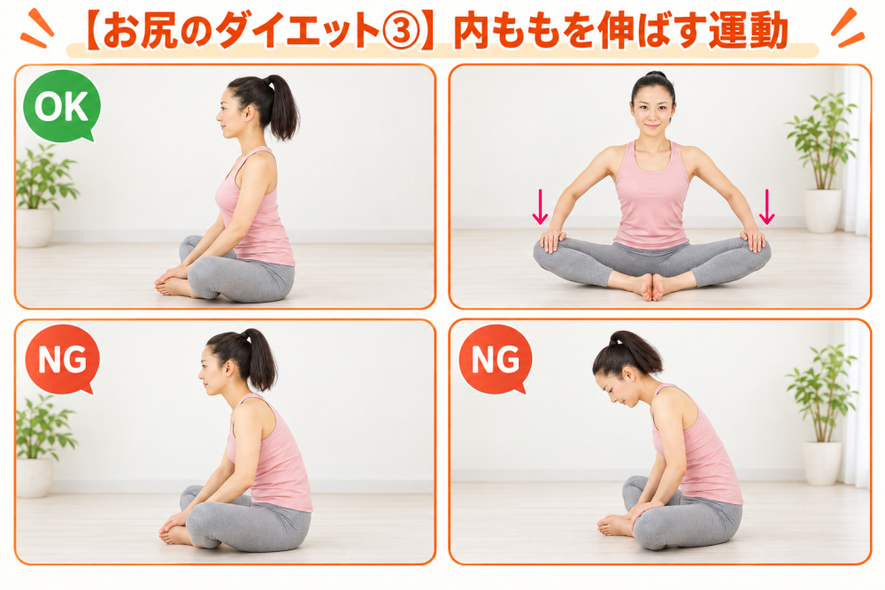 【お尻太り③】内ももを伸ばす運動