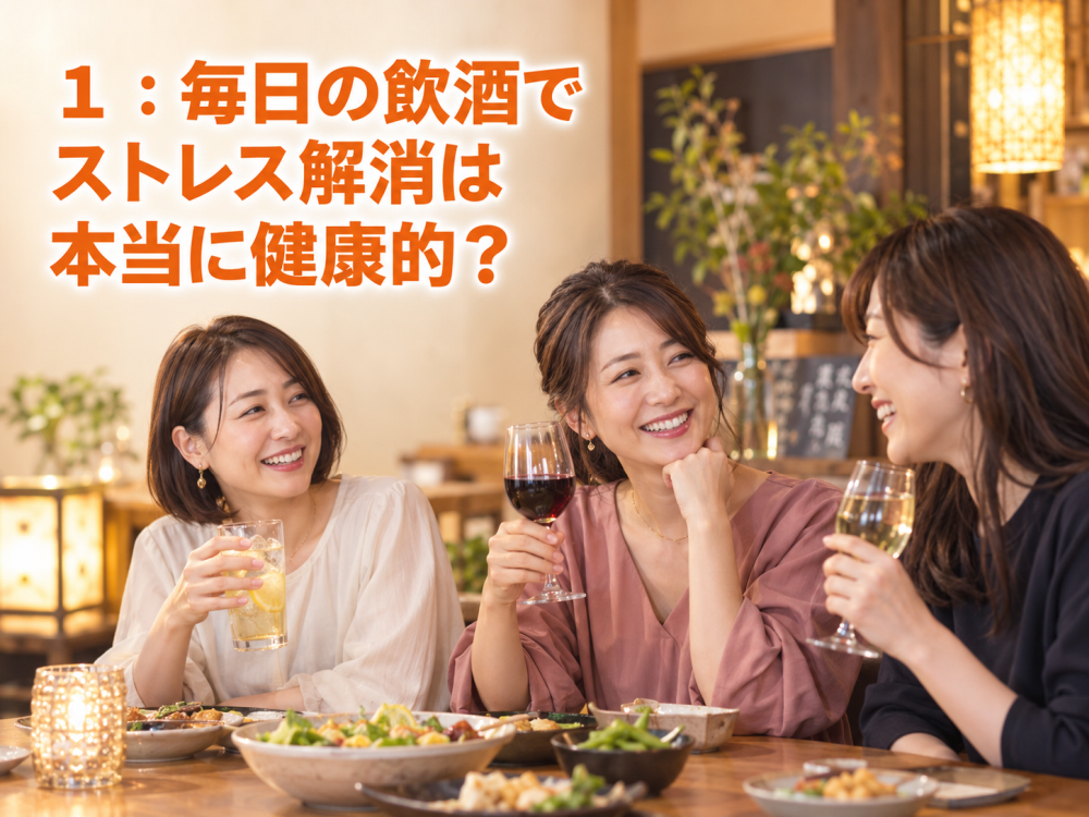 1：毎日の飲酒でストレス解消は本当に健康的？
