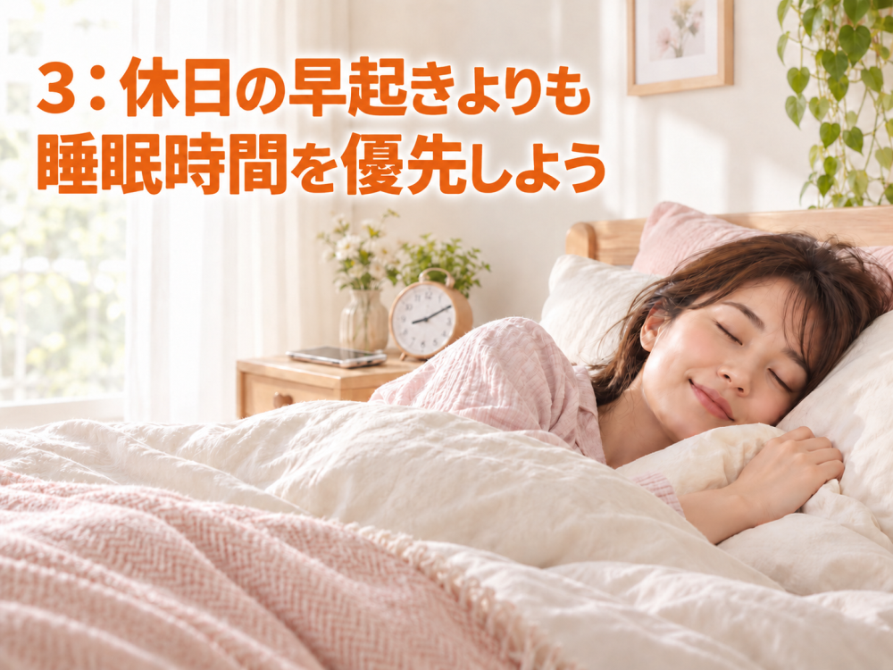 3：休日の早起きよりも睡眠時間を優先しよう