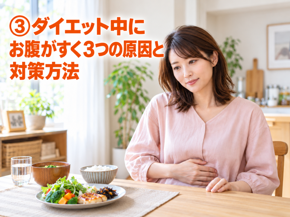 ③ダイエット中にお腹がすく３つの原因と対策方法