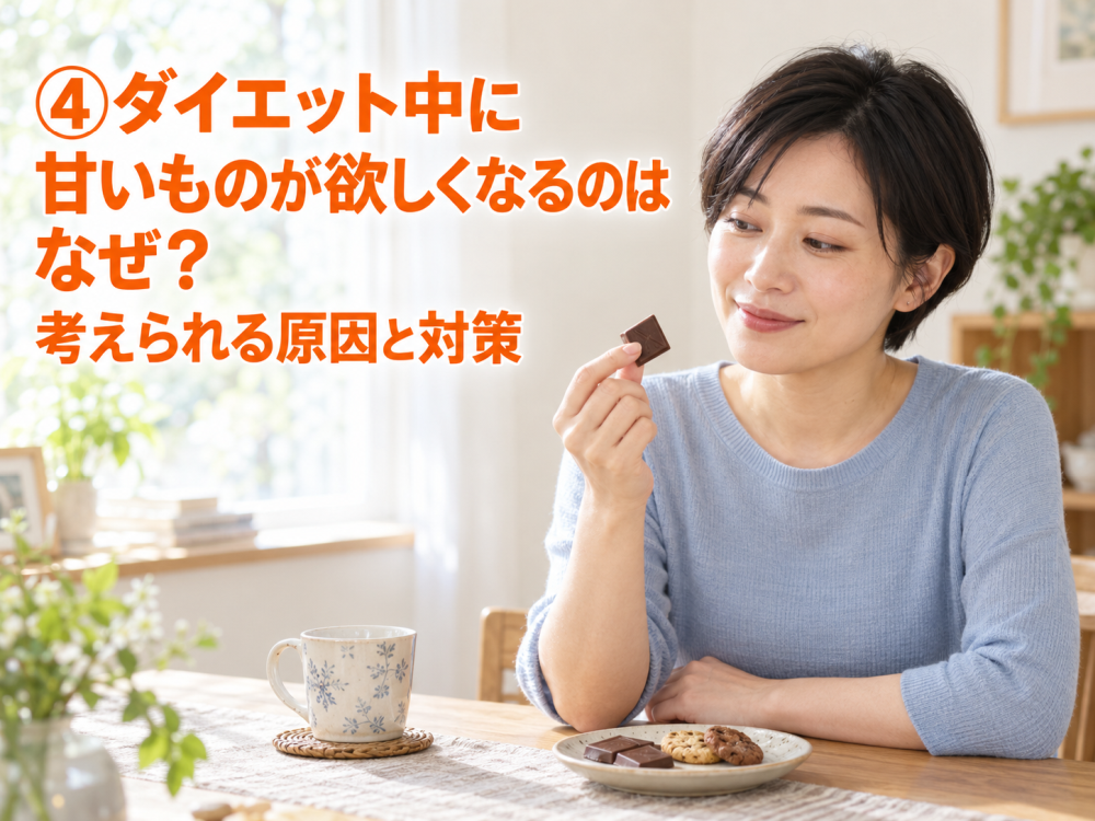 ④ダイエット中に甘いものが欲しくなるのはなぜ？考えられる原因と対策